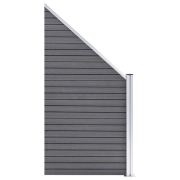 Set panouri gard, 1 pătrat + 1 oblic, gri, 273x186 cm, WPC - Img 3