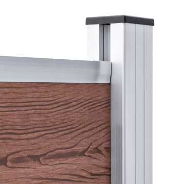 Set panouri gard, 353x146 cm, maro, WPC - Img 6