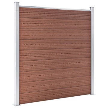 Set panouri gard, 5 pătrate + 1 oblic, maro, 965 x 186 cm, WPC - Img 3