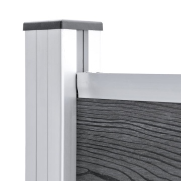 Set panouri gard, 699x146 cm, gri, WPC - Img 6