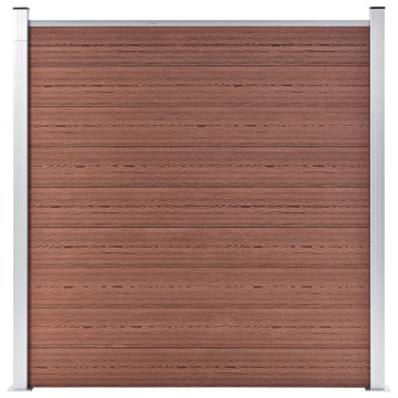 Set panouri gard, 7 pătrate + 1 oblic, maro, 1311x186 cm, WPC - Img 2