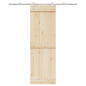 Set piese pentru ușă glisantă, argintiu, 183 cm oțel inoxidabil - Img 1