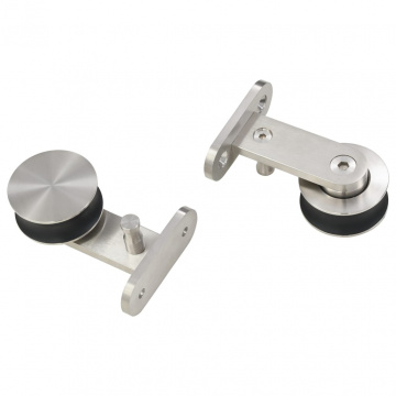 Set piese pentru ușă glisantă, argintiu, 183 cm oțel inoxidabil - Img 5