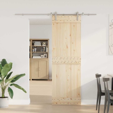 Set piese pentru ușă glisantă, argintiu, 200 cm oțel inoxidabil - Img 3