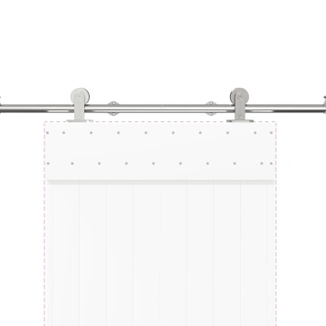 Set piese pentru ușă glisantă, argintiu, 200 cm oțel inoxidabil - Img 7