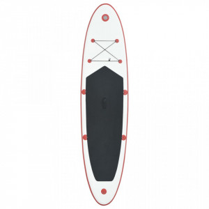 Set placă stand up paddle SUP surf gonflabilă, roșu și alb - Img 3