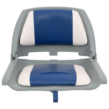 Set scaun pliabil pentru barcă, 4 piese, cu pernă alb-albastru - Img 3
