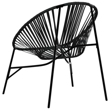 Set scaune de grădină 3 buc Poly Rattan negru - Img 7