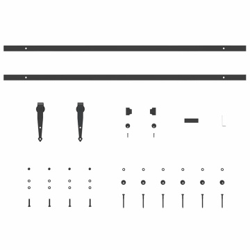 Set uși glisante pentru dulap 213 cm oțel carbon - Img 4