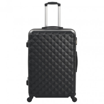 Set valiză carcasă rigidă, 3 buc., negru, ABS - Img 3
