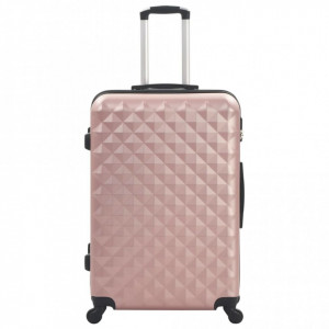 Set valiză carcasă rigidă, 3 buc., roz auriu, ABS - Img 3