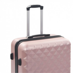 Set valiză carcasă rigidă, 3 buc., roz auriu, ABS - Img 6
