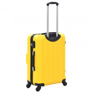 Set valize carcasă rigidă, 3 buc., galben, ABS - Img 3