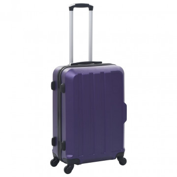 Set valize carcasă rigidă, 3 buc., mov, ABS - Img 1