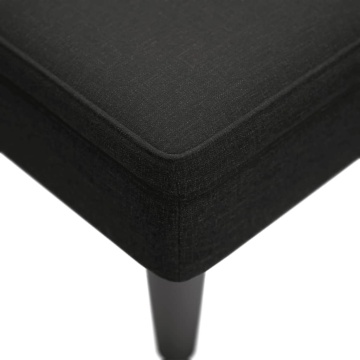 Șezlong cu pernă și cotieră dreaptă, negru, textil - Img 6