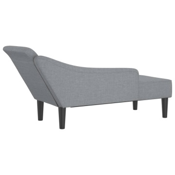 Șezlong cu perne, gri deschis, material textil - Img 8
