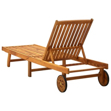 Șezlong de plajă, lemn masiv de acacia - Img 3
