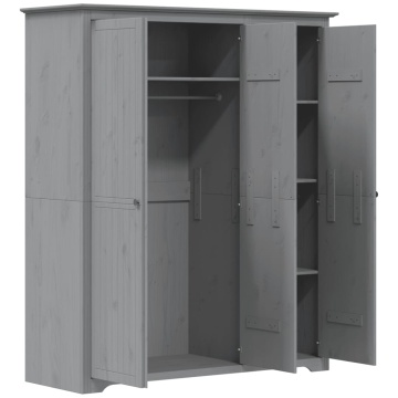Șifonier BODO, gri, 146x53,5x173 cm, lemn masiv de pin - Img 4