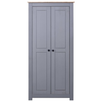 Șifonier, gri, 80 x 50 x 171,5 cm, lemn masiv pin gama Panama - Img 2