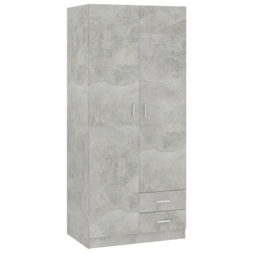 Șifonier, gri beton, 80x52x180 cm, PAL - Img 2