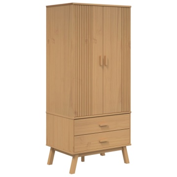 Șifonier OLDEN, maro, 76,5x53x172 cm, lemn masiv pin - Img 2