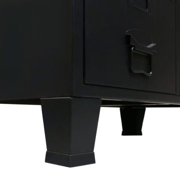 Șifonier, stil industrial, 67 x 35 x 107 cm, negru, metal - Img 8