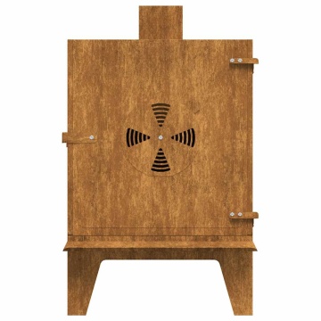 Sobă de camping 35x50x60 cm Oțel Corten - Img 5