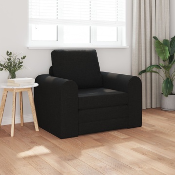 Sofa Pat 2 în 1 Negru 98x71x83 cm Țesătură - Img 1