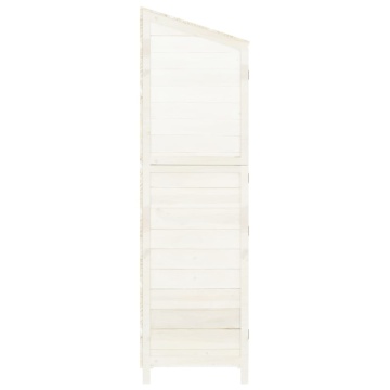 Șopron de grădină, alb, 102x52x174,5 cm, lemn masiv de brad - Img 8