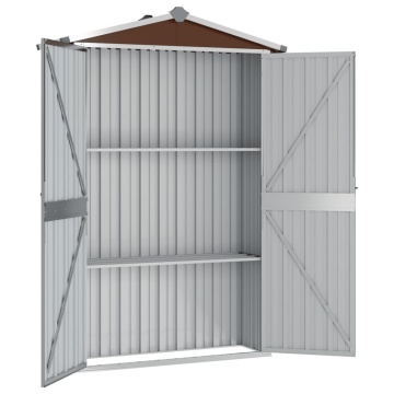 Șopron de grădină, maro, 116x45x175 cm, oțel galvanizat - Img 3
