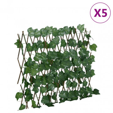 Spalier frunze struguri false extensibil 5 buc verde 190x60 cm - Img 1