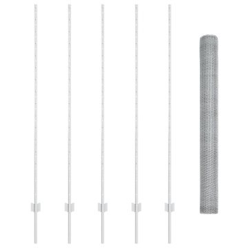 Stâlpi de gard 10 buc U-Channel 150 cm Oțel galvanizat, Gard hexagonal 1.5x10 m Oțel galvanizat - Img 2