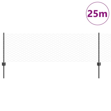 Stâlpi de Gard 11 buc Canale U Gri 60 cm Oțel, Gard Hexagonal Gri 0.6x25 m Oțel - Img 3
