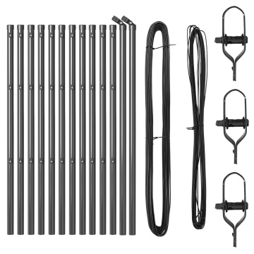 Stâlpi de gard 13 buc Gri Ø32 mm 80 cm Oțel galvanizat - Img 2
