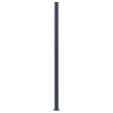 Stâlpi de gard, 2 buc., gri închis, 185 cm, aluminiu - Img 4