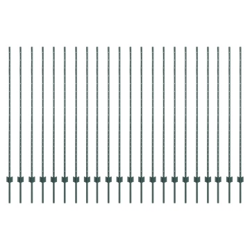 Stâlpi de gard 22 pcs U-Channel Verde 200 cm Oțel - Img 2