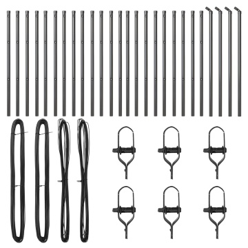 Stâlpi de gard, 26 buc., gri, Ø32 mm, 120 cm, oțel zincat - Img 2