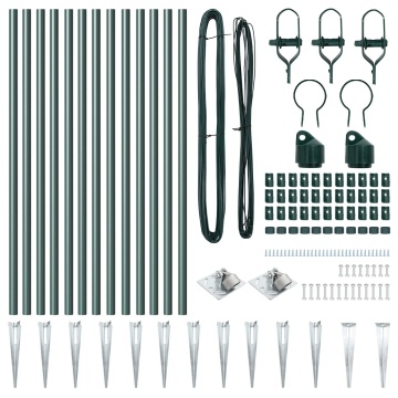Stâlpi de gard cu vârf 13 buc Ø32 mm 60 cm Oțel galvanizat - Img 3