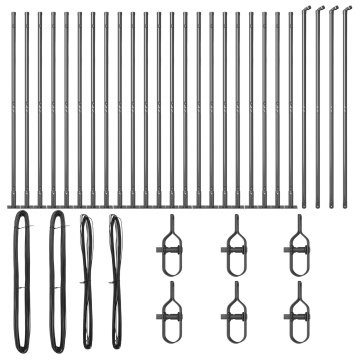 Stâlpi de gard Set de 52 Gri Beton 3.2 x 3.2 x 78.5 cm Durabil - Img 2