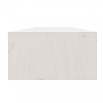 Stand pentru monitor, alb, 100x24x13 cm, lemn masiv de pin - Img 5