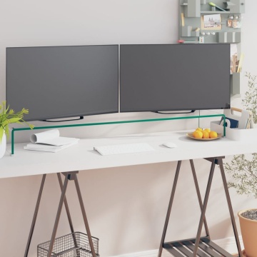 Stand TV/Suport monitor sticlă transparentă 120x30x13 cm - Img 1