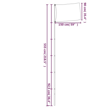 Steag Marea Britanie și stâlp din aluminiu, 5,55 m - Img 5