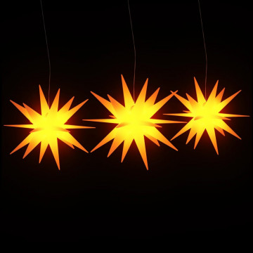 Stele iluminate Moravian LED-uri, 3 buc., galben, pliabile - Img 3