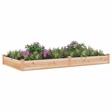 Strat de grădină înălțat cu căptușeală, 240x120x25 cm lemn brad - Img 3
