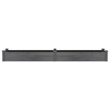 Strat grădină înălțat cu căptușeală gri 240x45x25 cm, lemn brad - Img 4