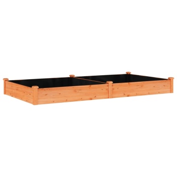 Strat grădină înălțat cu căptușeală maro 240x120x25cm lemn brad - Img 2