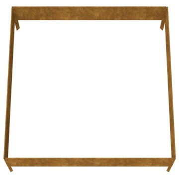 Strat înălțat de grădină, 100x100x33,5 cm, oțel corten - Img 8