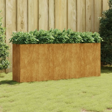 Strat înălțat de grădină, 200x40x80 cm, oțel corten - Img 1