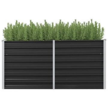 Strat înălțat de grădină antracit 160x40x77 cm oțel galvanizat - Img 1