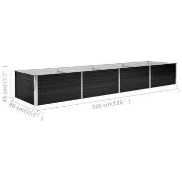 Strat înălțat de grădină antracit 320x80x45 cm oțel galvanizat - Img 8